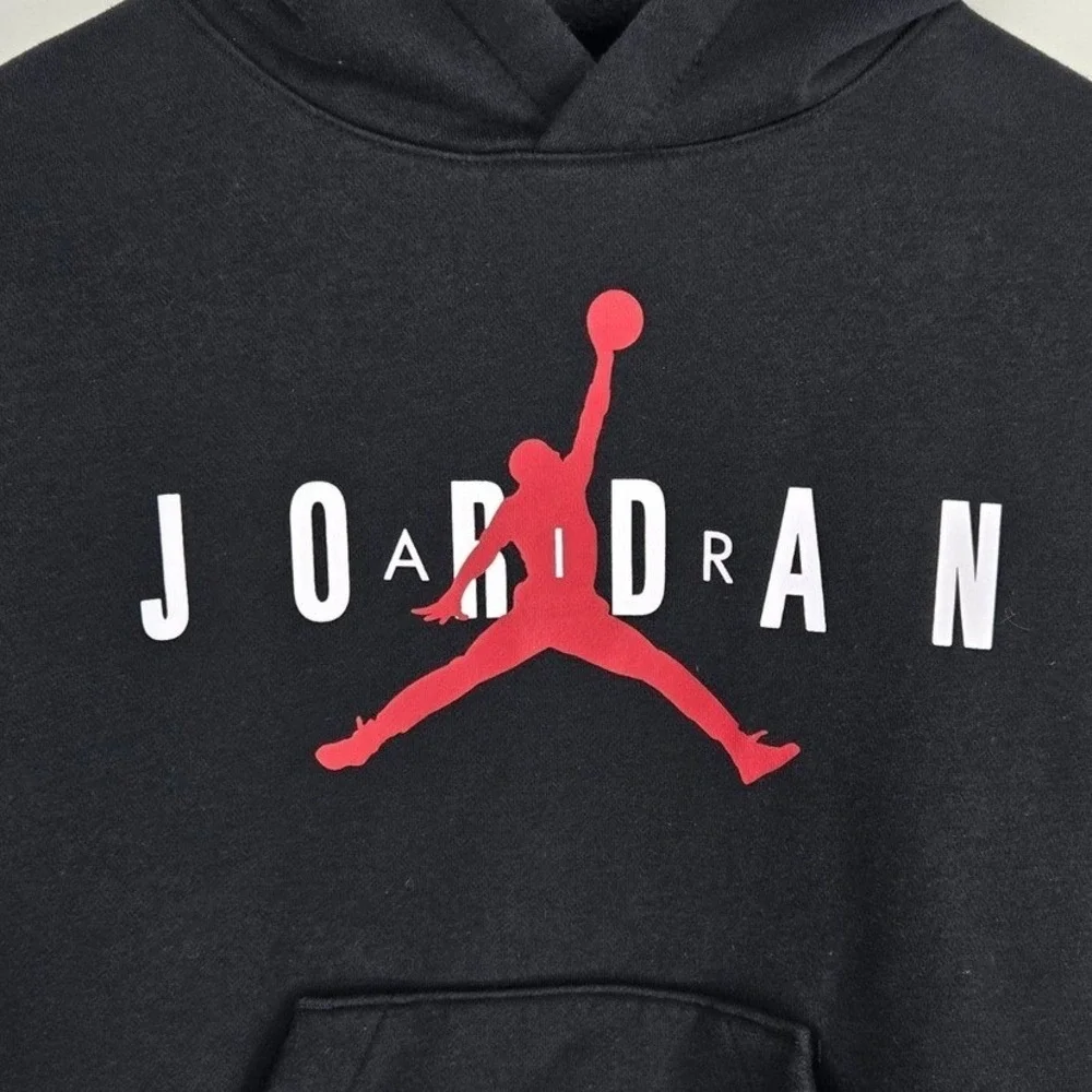 Jordan Hoodie Kids‎ Small 8-10 Black Jumpman Logo Pullover Fleece Sweatshirt
